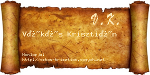 Vékás Krisztián névjegykártya